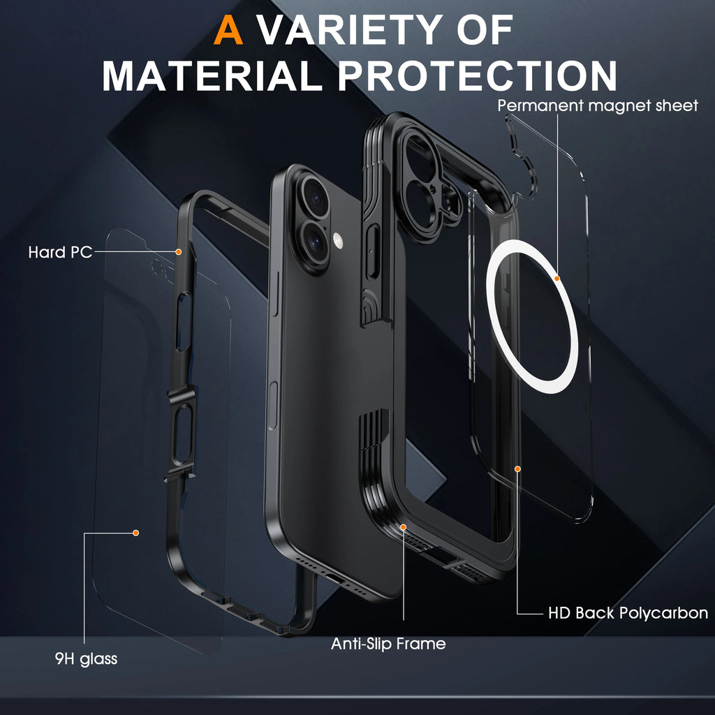 360° Full-Coverage Shockproof iPhone Case — Acrylic + TPU for iPhone 14–17