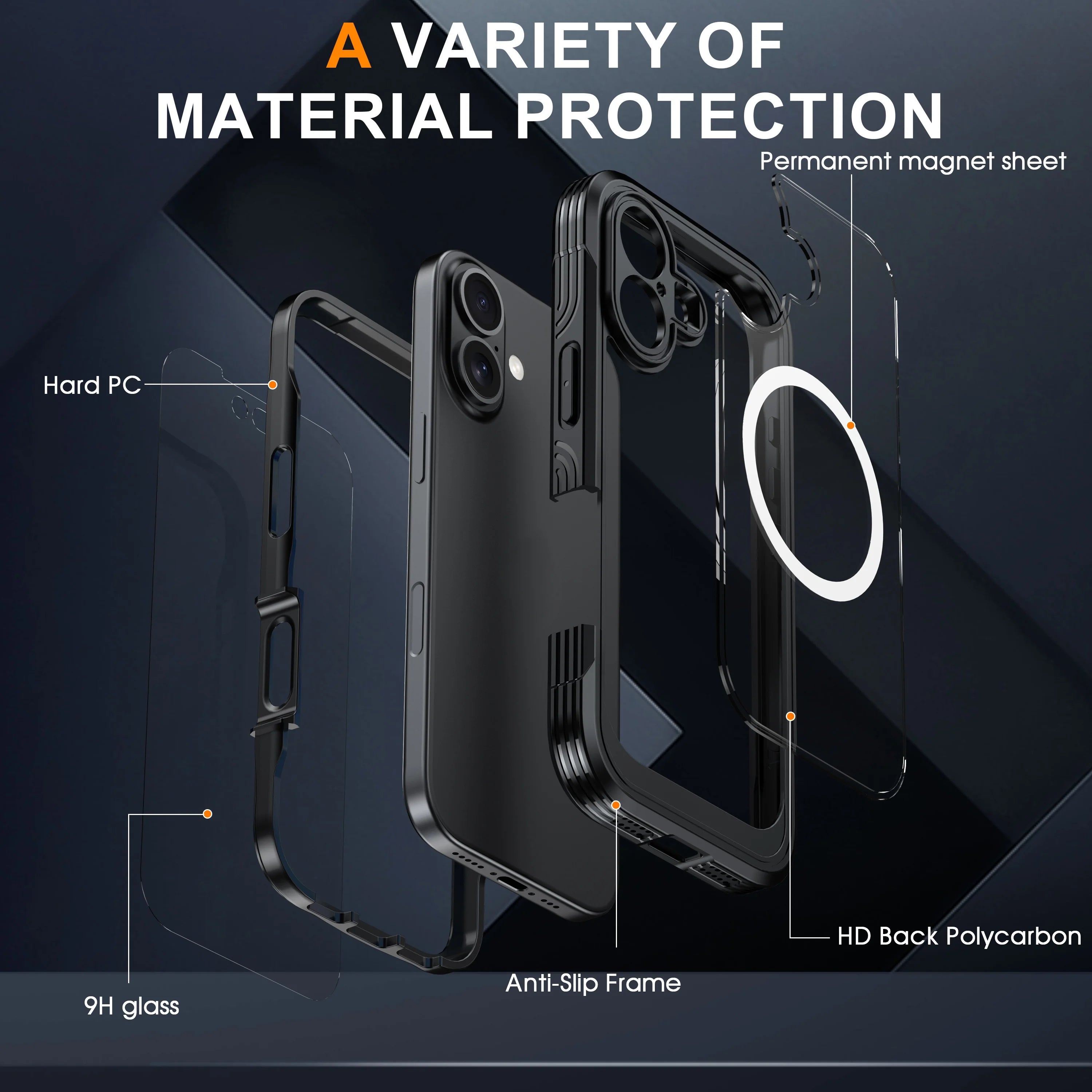 360° Full-Coverage Shockproof iPhone Case — Acrylic + TPU for iPhone 14–17