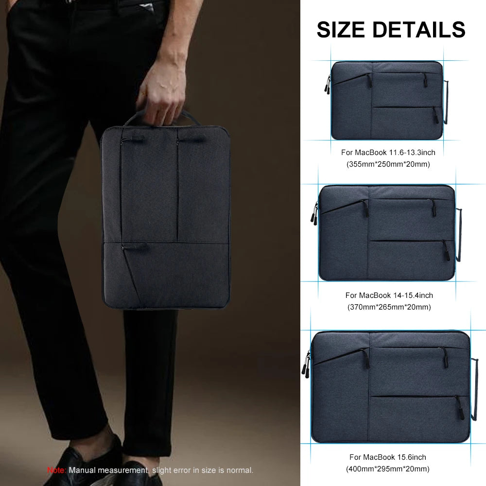 Waterproof Laptop Sleeve Bag – 12" to 16", Fits MacBook, Lenovo & More