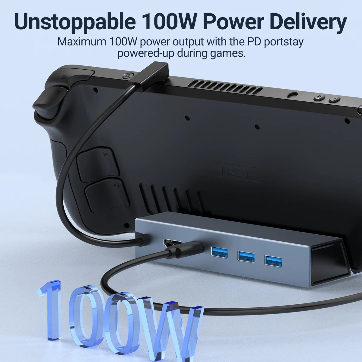 5-in-1 USB-C Docking Station – 4K HDMI, 100W PD, USB Hub for Switch, Steam Deck & Laptops
