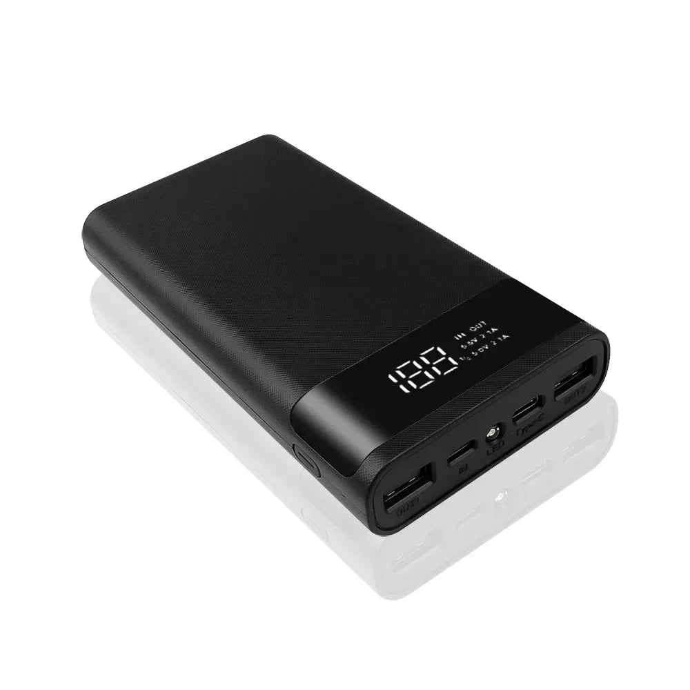 DIY 6x18650 Battery Power Bank Case – Dual USB & Type-C, LCD Display