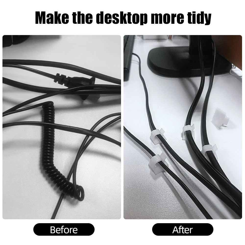 163-Piece Cable Management Kit – Clips, Sleeves & Adhesive Cord Holders
