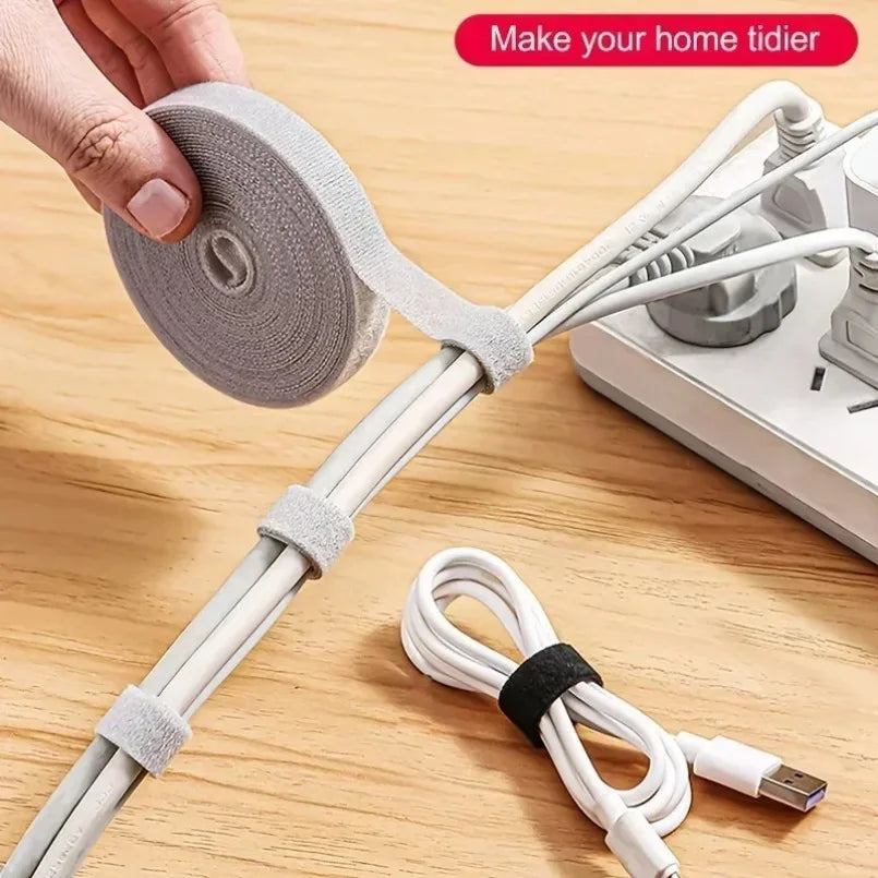 Reusable Cable Winder Tape – Nylon Hook & Loop Roll, 5m