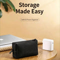 Portable Tech Accessory Storage Bag – PU Leather Case for Cables, Chargers & Hard Drives