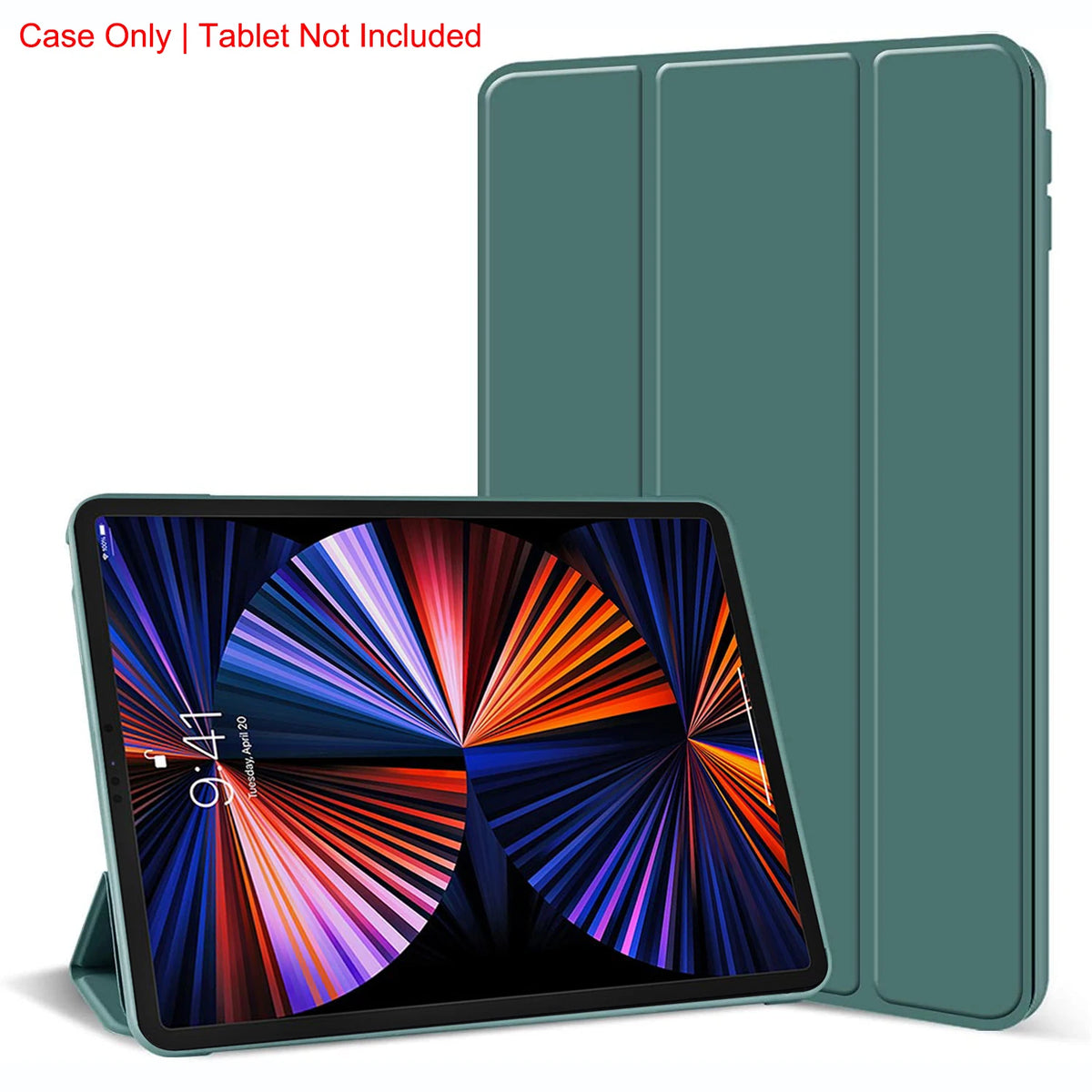 Tri-fold iPad Pro 12.9" Case – Magnetic Stand, PU Leather, 2018–2022