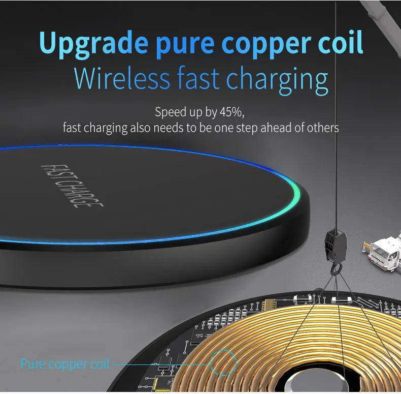 Wireless Charging Pad — Qi Fast Charge for Phone, Watch & Earbuds