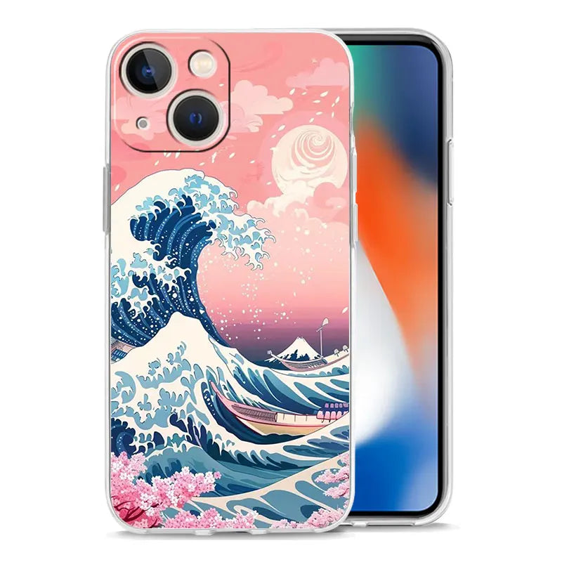 Blue Wave Slim iPhone Case — Drop & Scratch Protection for iPhone 7–17 Pro Max