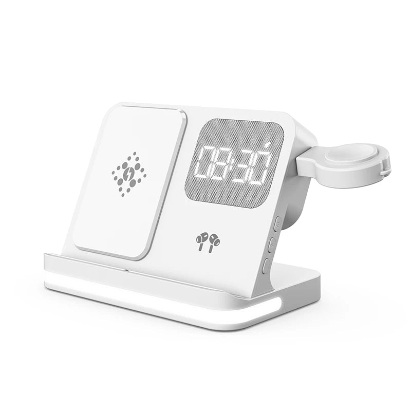 4-in-1 Desktop Wireless Charging Station with Clock