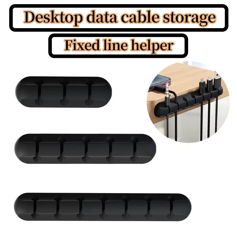Desktop Cable Organizer Clips – Self-Adhesive Cord Holders, 3-Pack