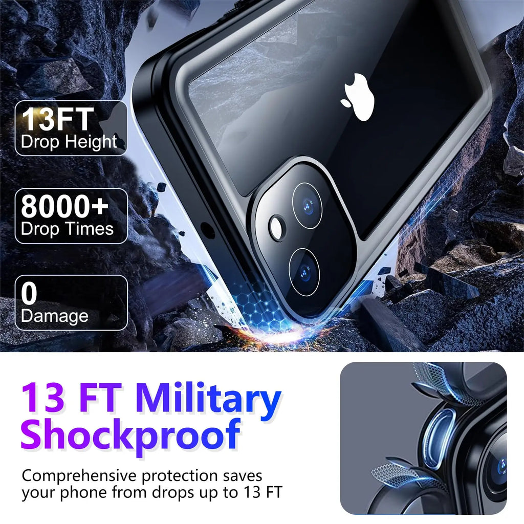 IP68 Waterproof iPhone Case — 360° Shockproof Cover for iPhone 13–17 Pro Max