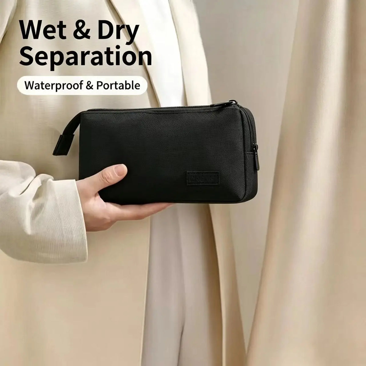 Portable Tech Accessory Storage Bag – PU Leather Case for Cables, Chargers & Hard Drives