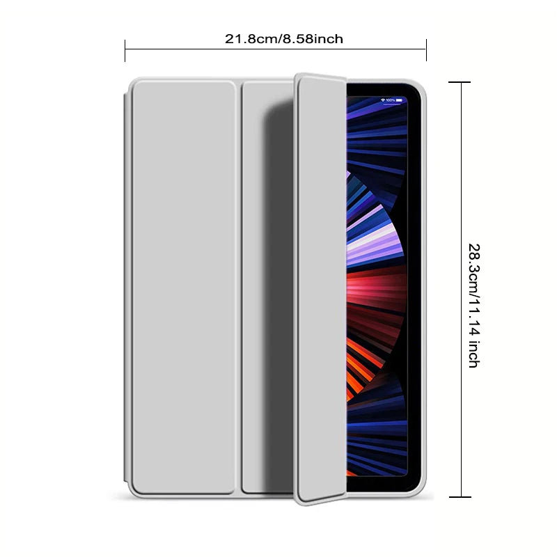 Tri-fold iPad Pro 12.9" Case – Magnetic Stand, PU Leather, 2018–2022