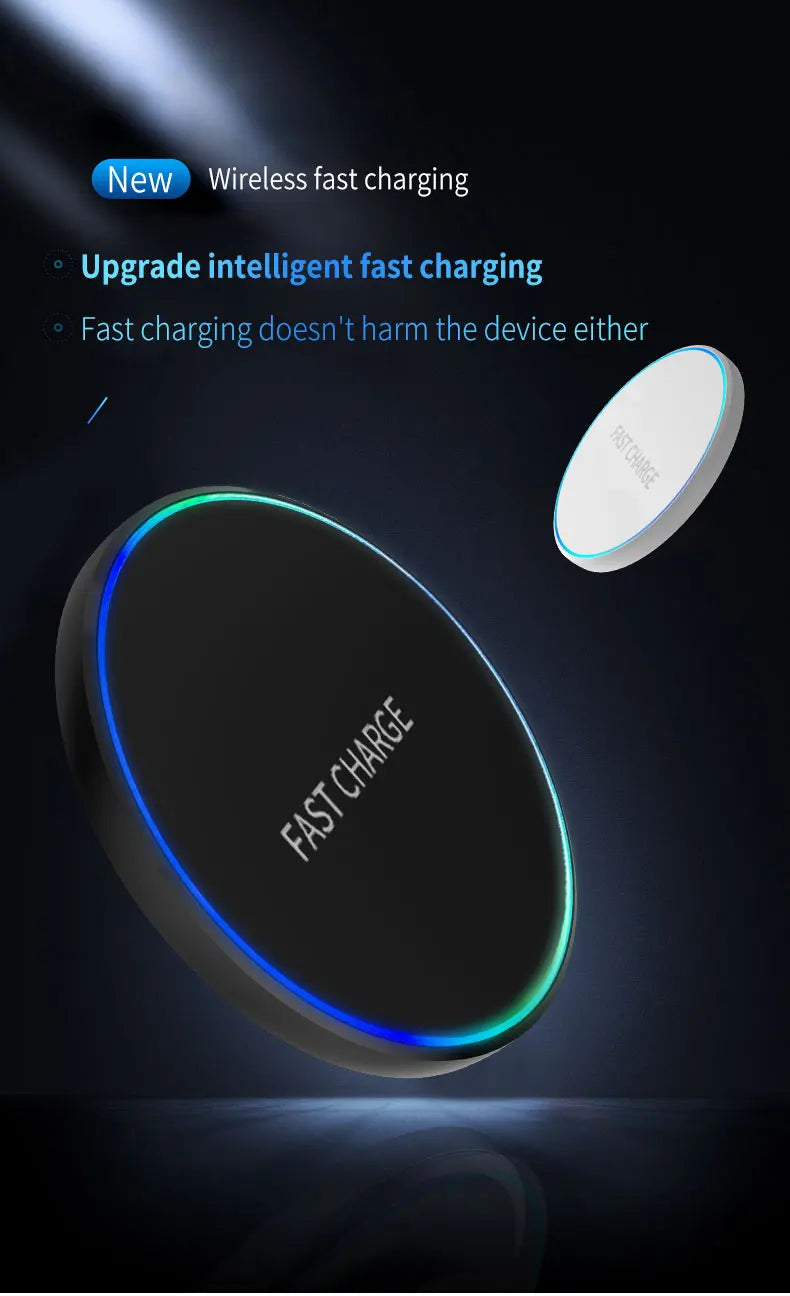 Wireless Charging Pad — Qi Fast Charge for Phone, Watch & Earbuds