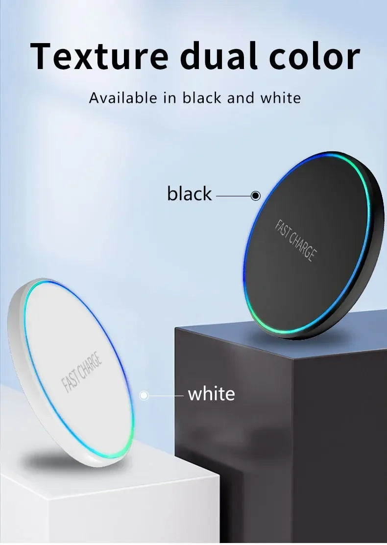 Wireless Charging Pad — Qi Fast Charge for Phone, Watch & Earbuds