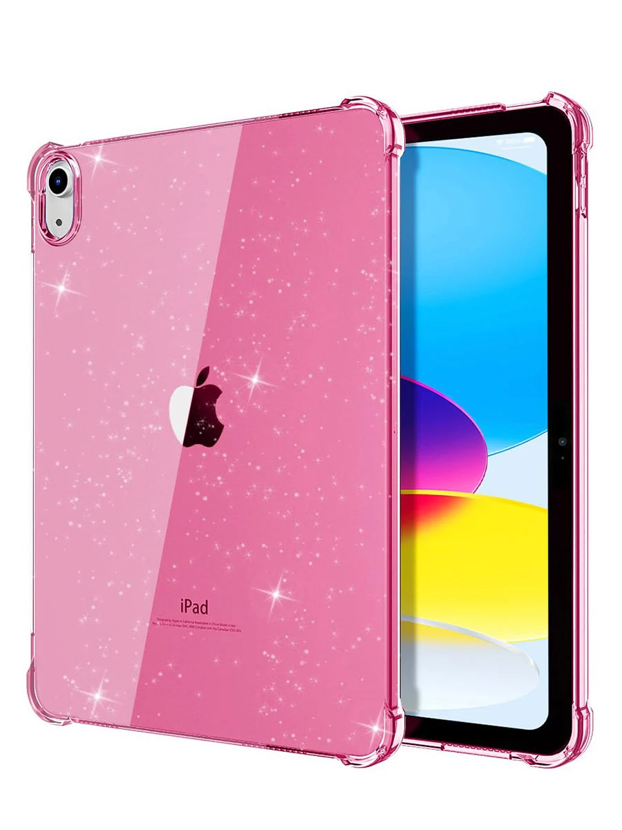 Shimmering Glitter iPad Case – Airbag Silicone, Fits iPad Air, Mini & Pro