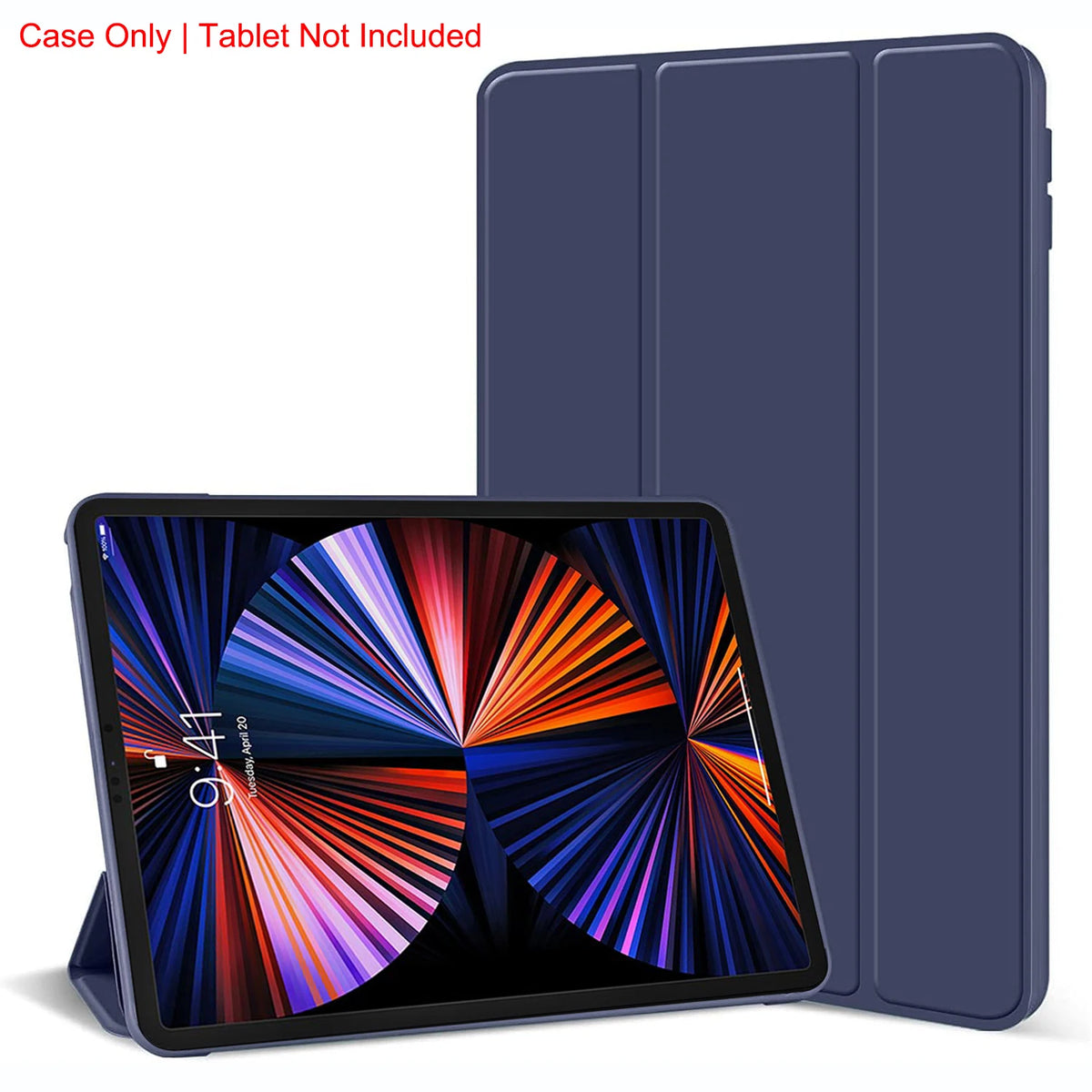 Tri-fold iPad Pro 12.9" Case – Magnetic Stand, PU Leather, 2018–2022
