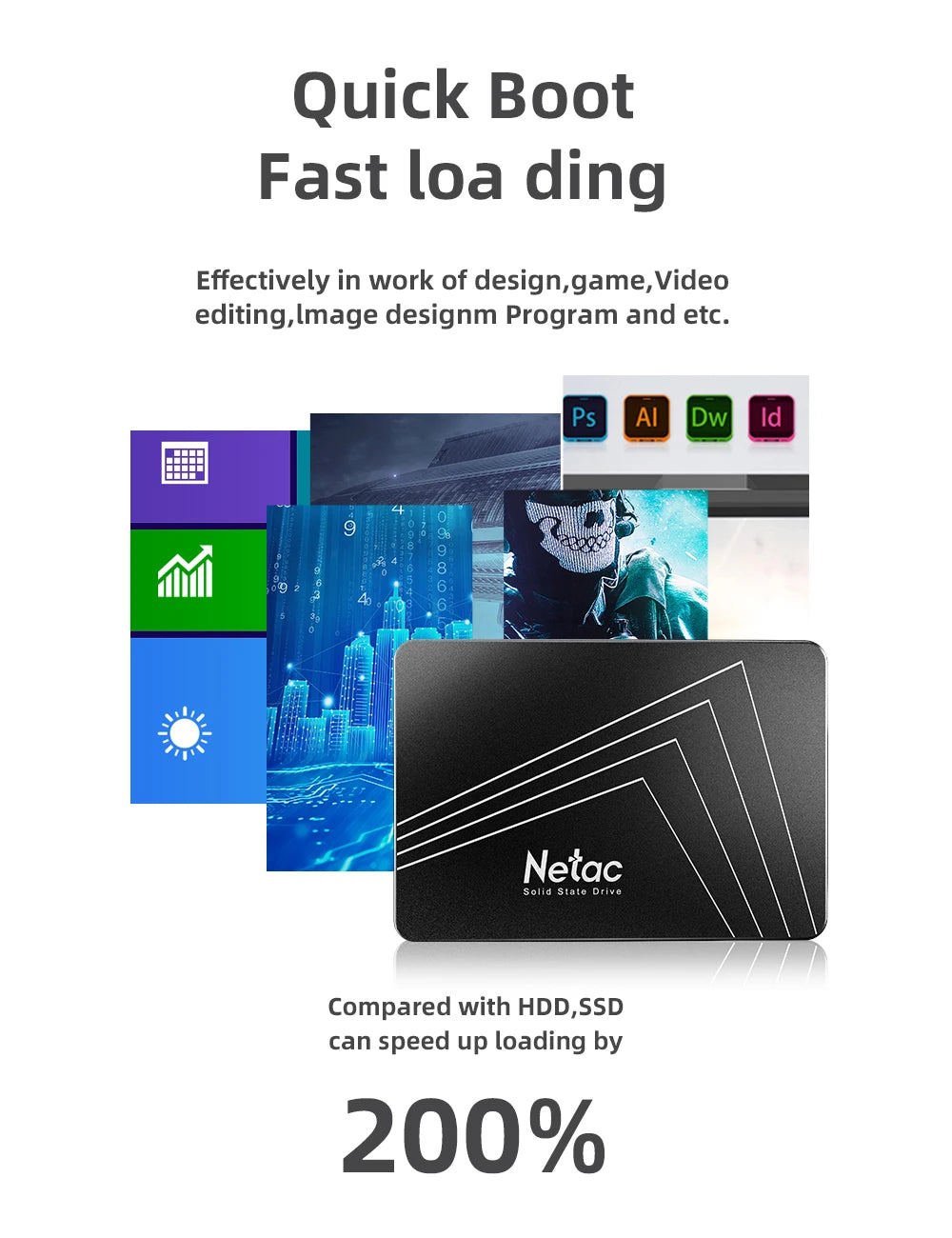 Netac Internal SSD — SATA III 2.5”, 128GB to 2TB, Up to 560MB/s for Laptop & Desktop
