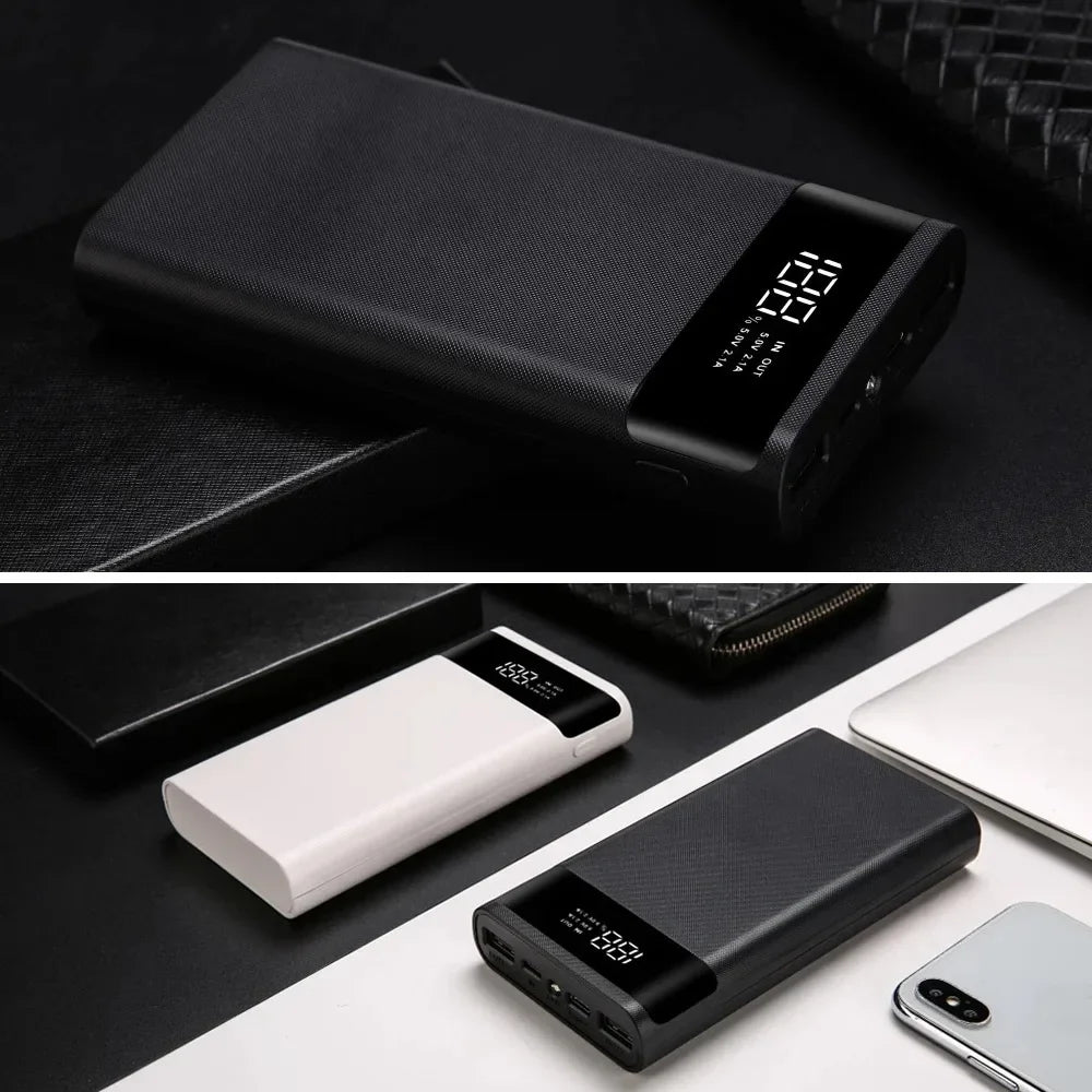 DIY 6x18650 Battery Power Bank Case – Dual USB & Type-C, LCD Display