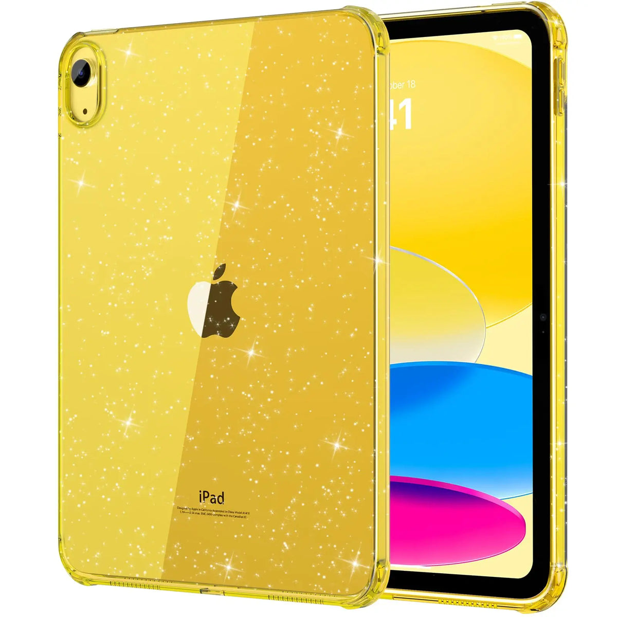 Shimmering Glitter iPad Case – Airbag Silicone, Fits iPad Air, Mini & Pro