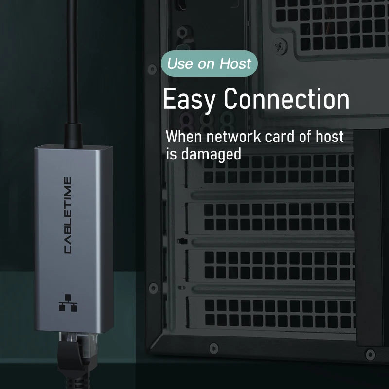USB-A to Gigabit Ethernet Adapter – 1000Mbps, Plug & Play for MacBook & Laptop