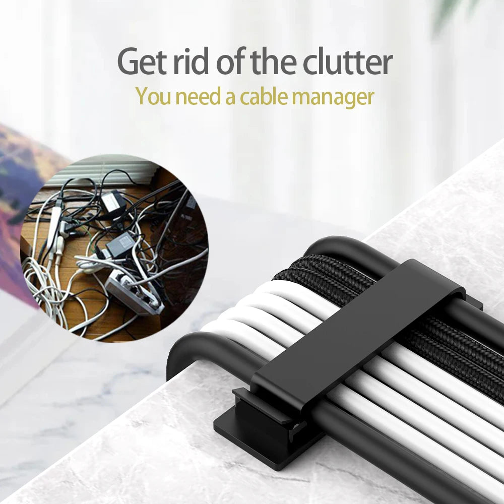 163-Piece Cable Management Kit – Clips, Sleeves & Adhesive Cord Holders
