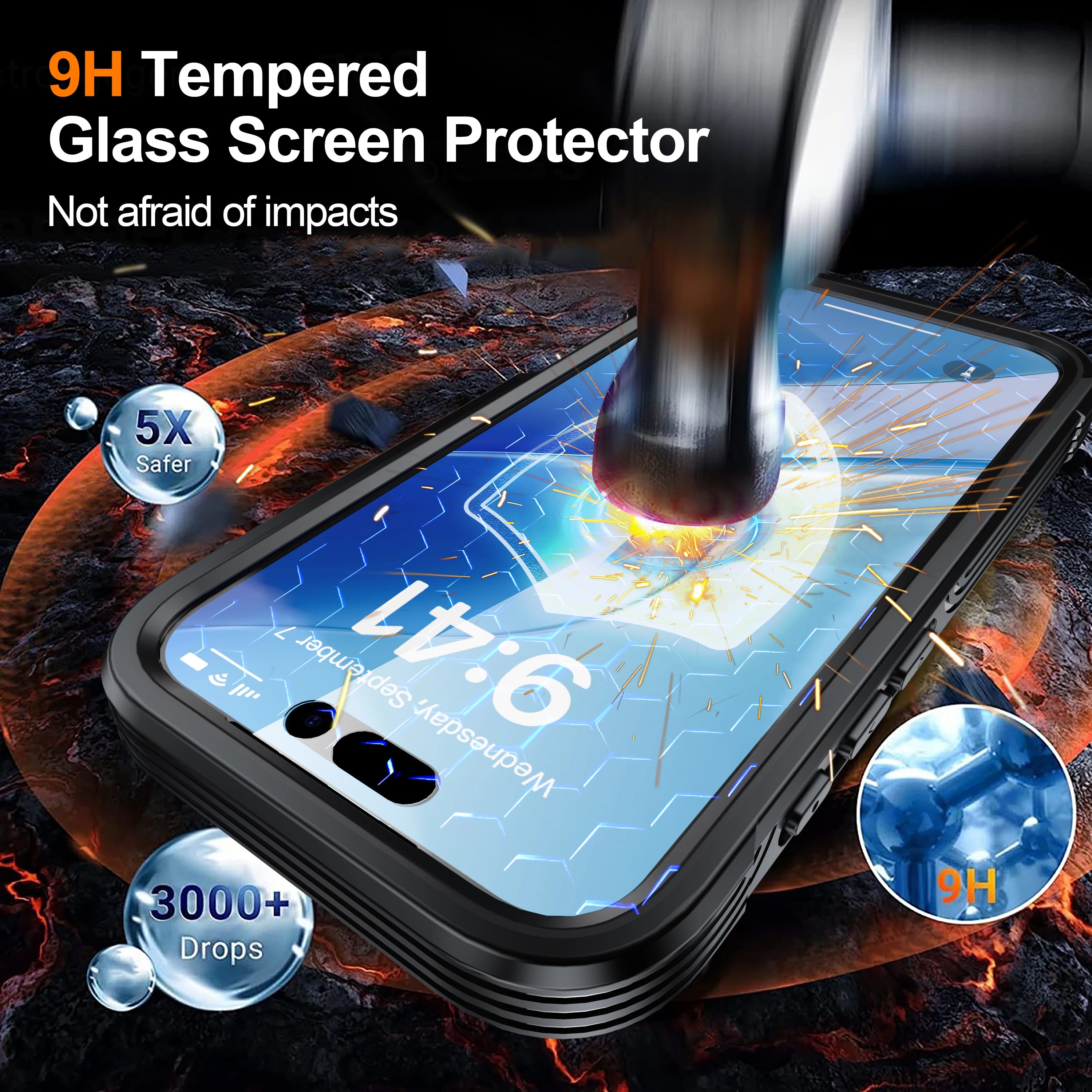 360° Full-Coverage Shockproof iPhone Case — Acrylic + TPU for iPhone 14–17