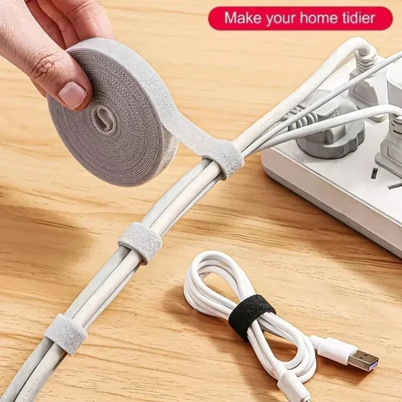 Reusable Cable Winder Tape – Nylon Hook & Loop Roll, 5m