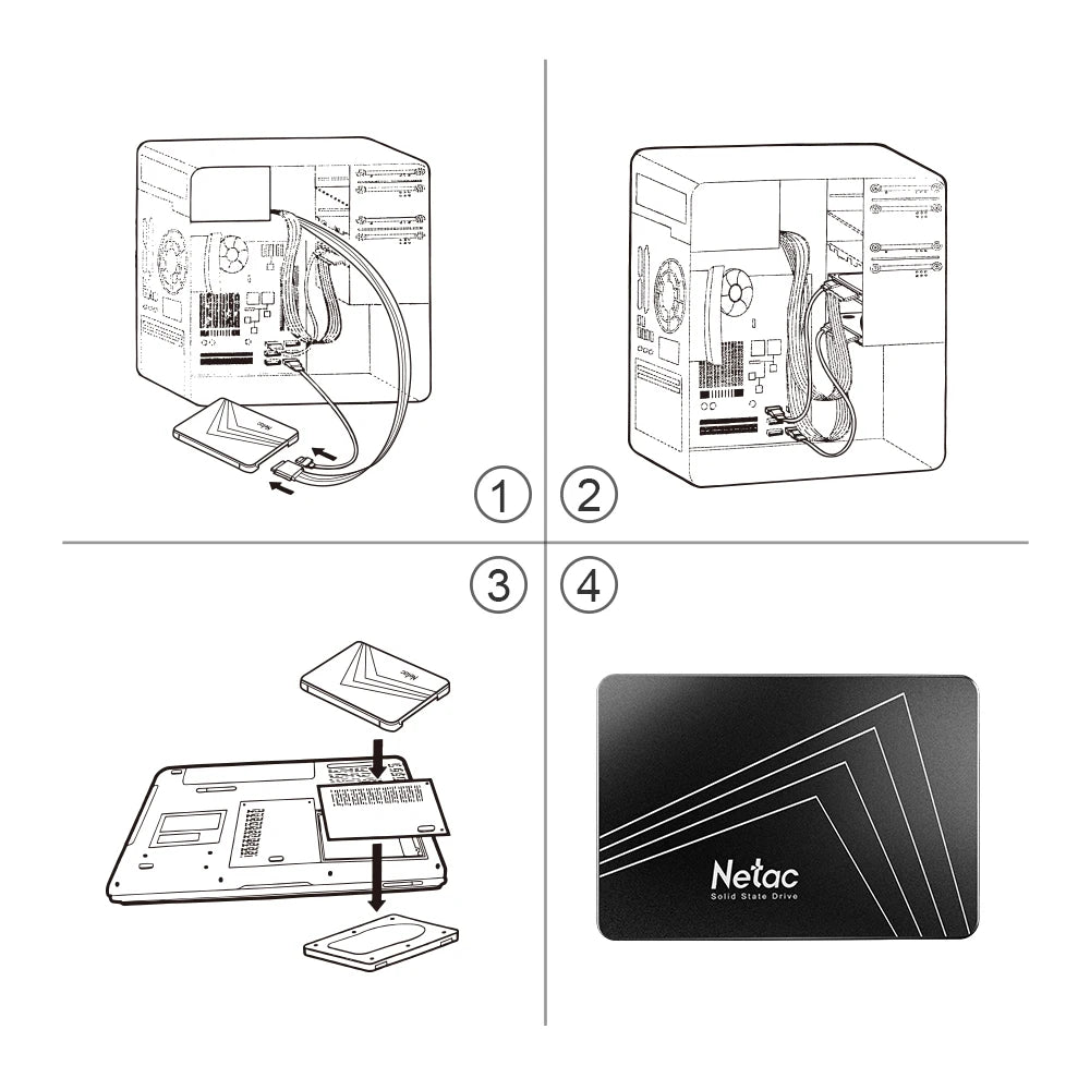 Netac Internal SSD — SATA III 2.5”, 128GB to 2TB, Up to 560MB/s for Laptop & Desktop