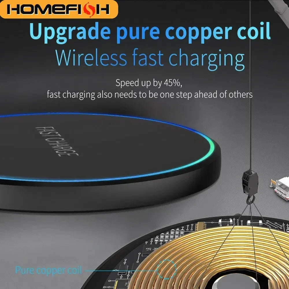 Wireless Charging Pad — Qi Fast Charge for Phone, Watch & Earbuds
