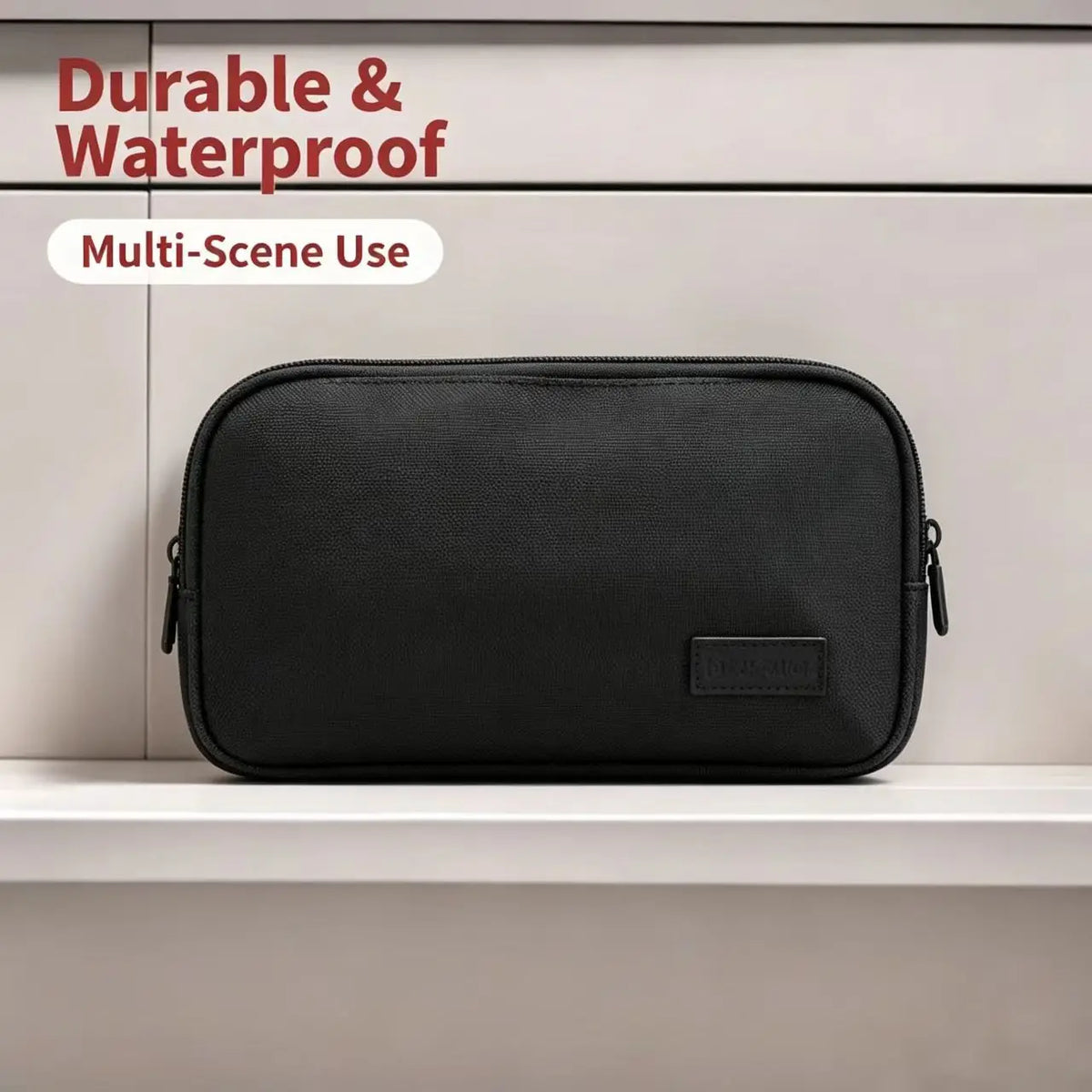 Portable Tech Accessory Storage Bag – PU Leather Case for Cables, Chargers & Hard Drives