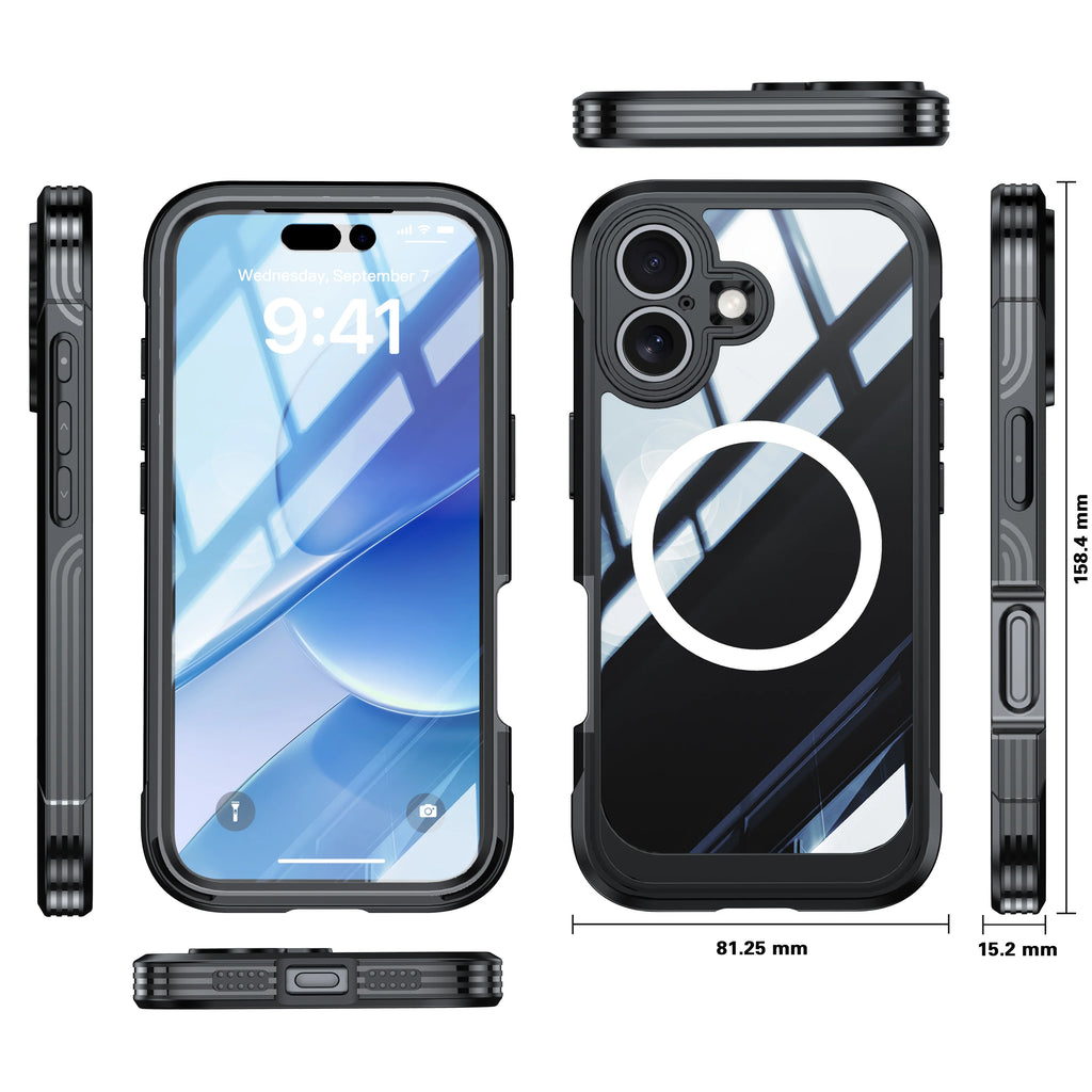 360° Full-Coverage Shockproof iPhone Case — Acrylic + TPU for iPhone 14–17