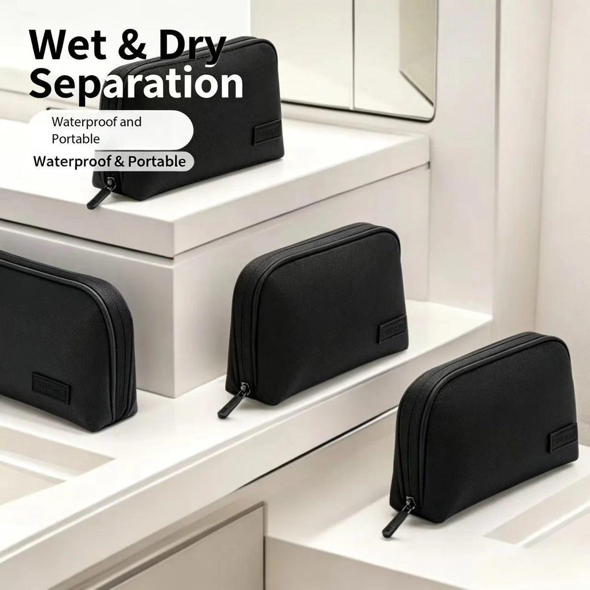 Portable Tech Accessory Storage Bag – PU Leather Case for Cables, Chargers & Hard Drives