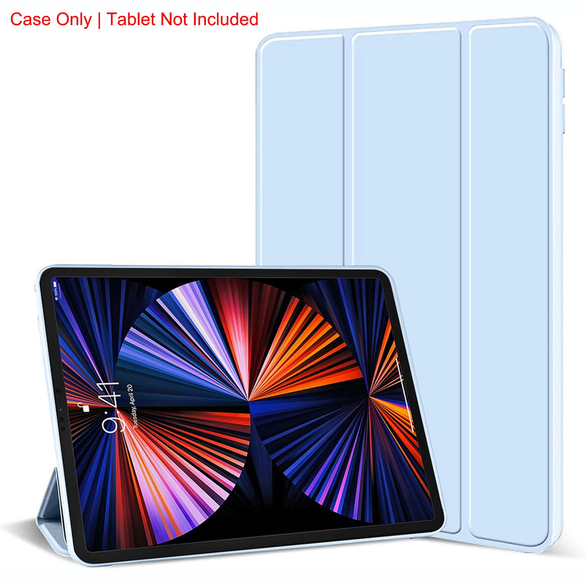 Tri-fold iPad Pro 12.9" Case – Magnetic Stand, PU Leather, 2018–2022