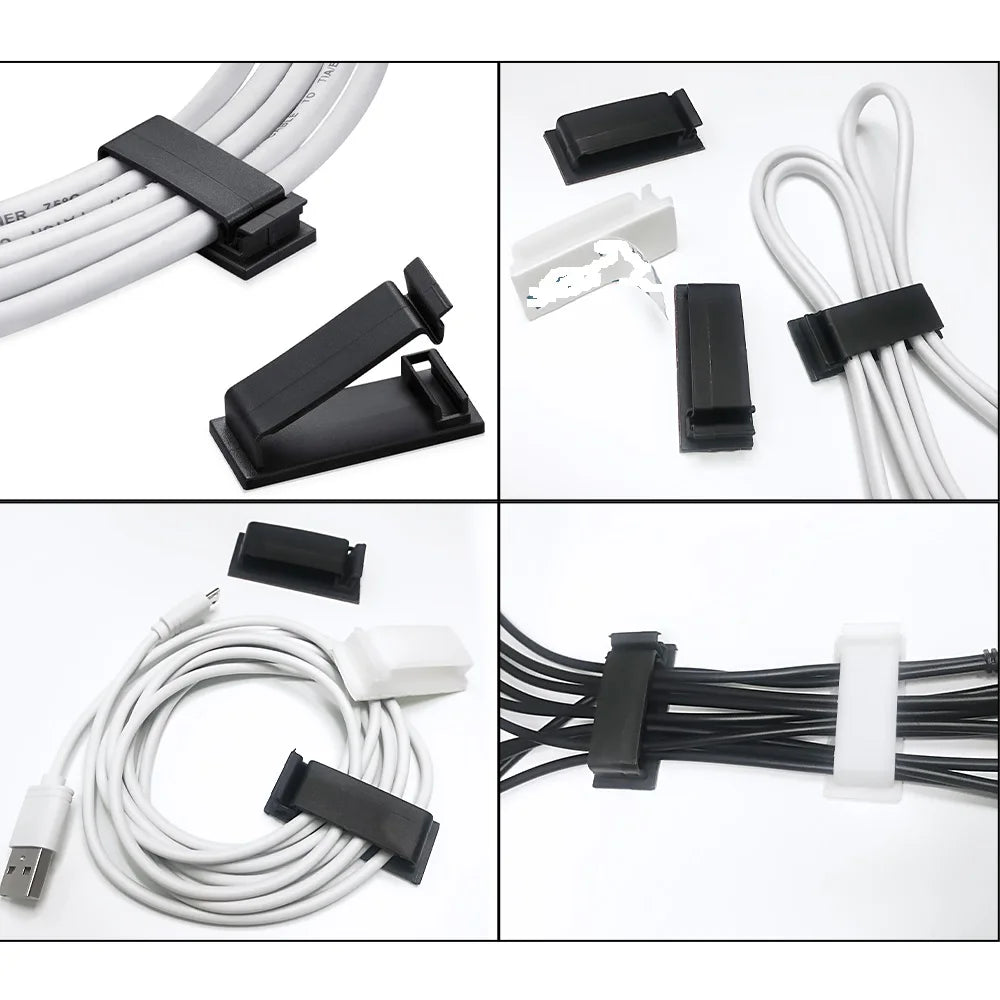 163-Piece Cable Management Kit – Clips, Sleeves & Adhesive Cord Holders