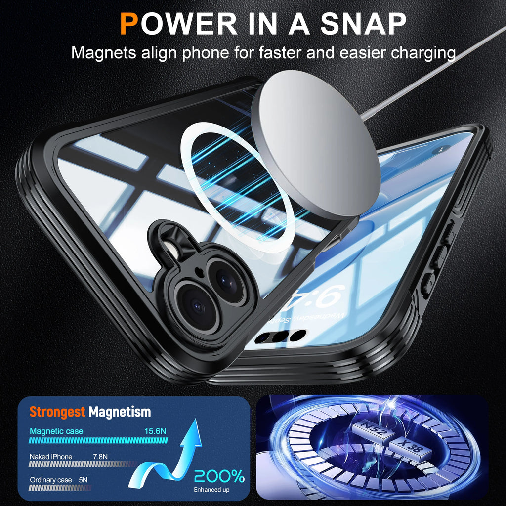 360° Full-Coverage Shockproof iPhone Case — Acrylic + TPU for iPhone 14–17