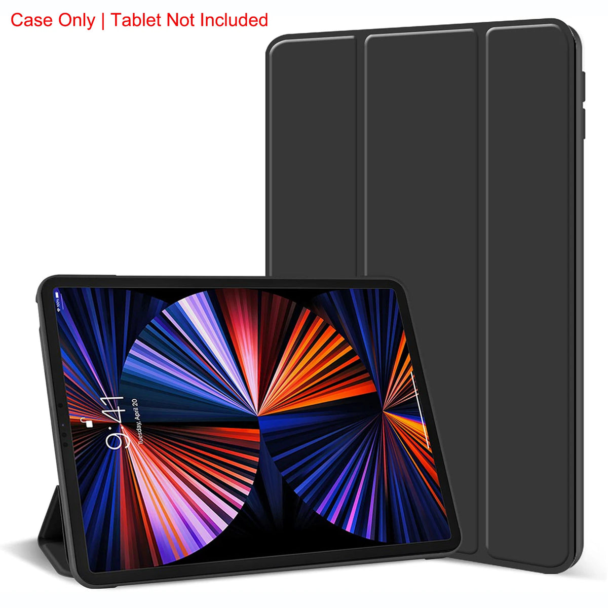 Tri-fold iPad Pro 12.9" Case – Magnetic Stand, PU Leather, 2018–2022