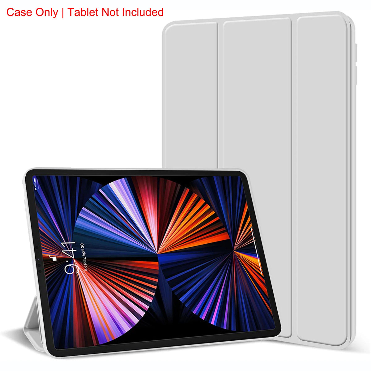 Tri-fold iPad Pro 12.9" Case – Magnetic Stand, PU Leather, 2018–2022