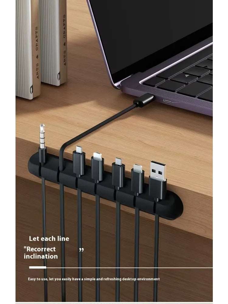 Desktop Cable Organizer Clips – Self-Adhesive Cord Holders, 3-Pack
