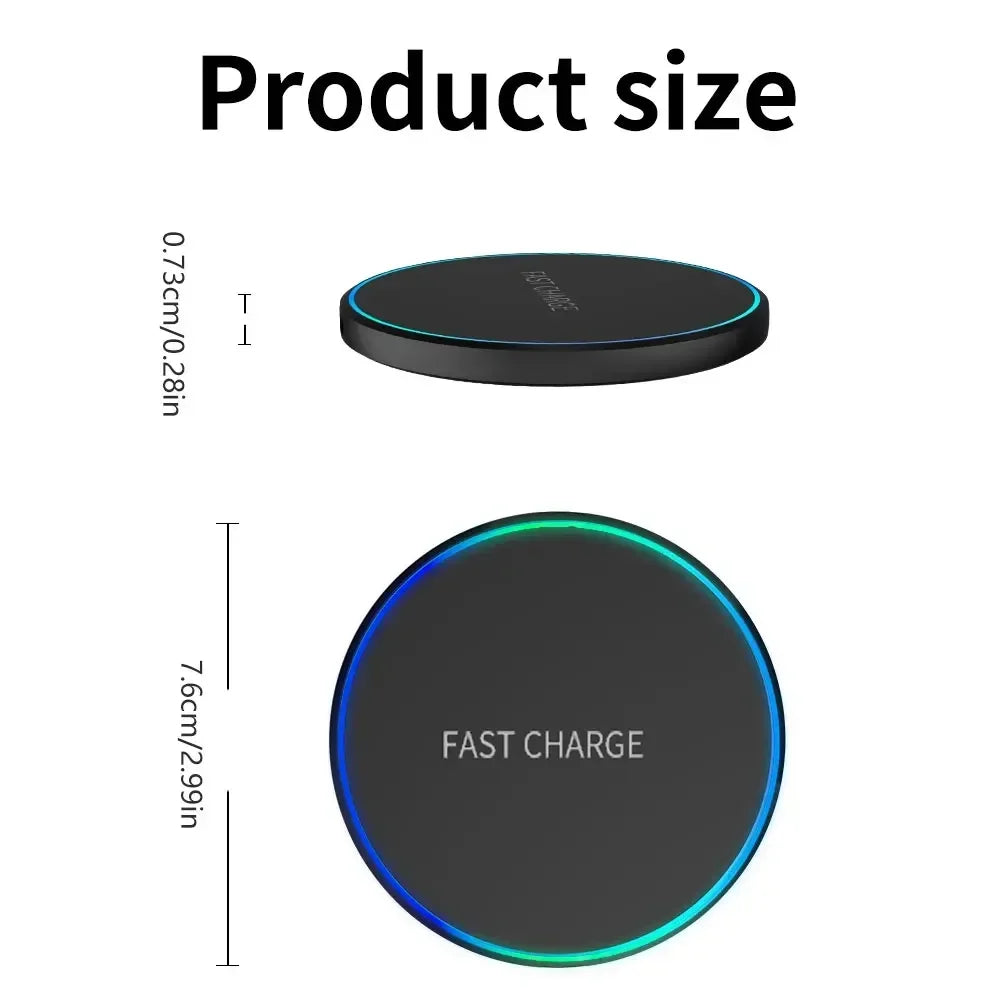 Wireless Charging Pad — Qi Fast Charge for Phone, Watch & Earbuds