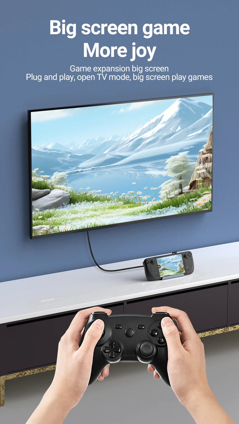 5-in-1 USB-C Docking Station – 4K HDMI, 100W PD, USB Hub for Switch, Steam Deck & Laptops